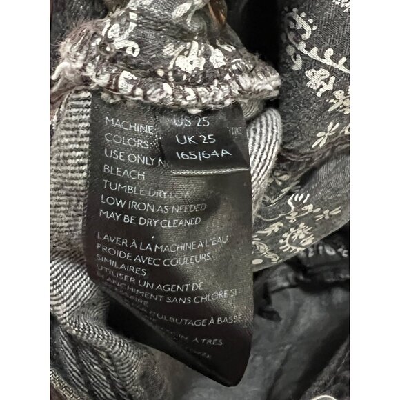 We The Free People Jean Shorts Distressed Button Fly Black High Rise Denim 25 - Picture 4 of 8